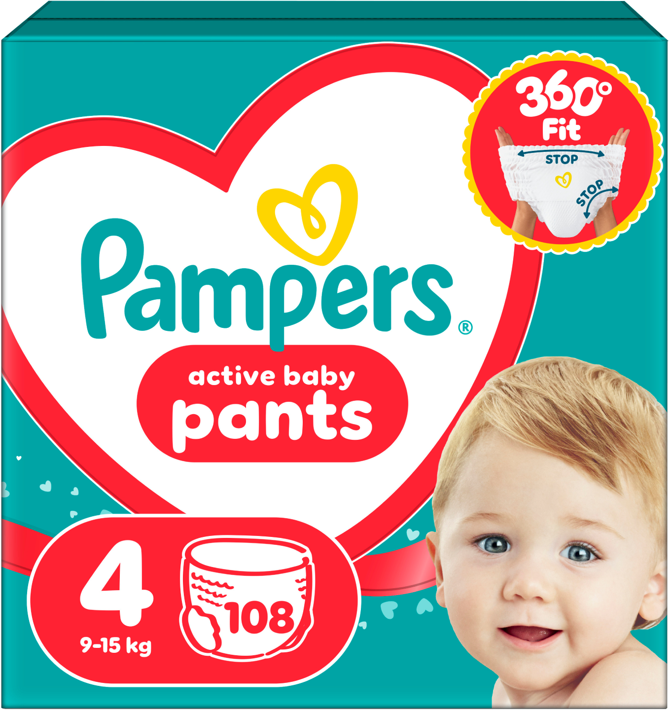 Одноразові підгузки-трусики Pampers Active Baby Розмір 4 (9-15 кг), 108 шт. (80751231)
